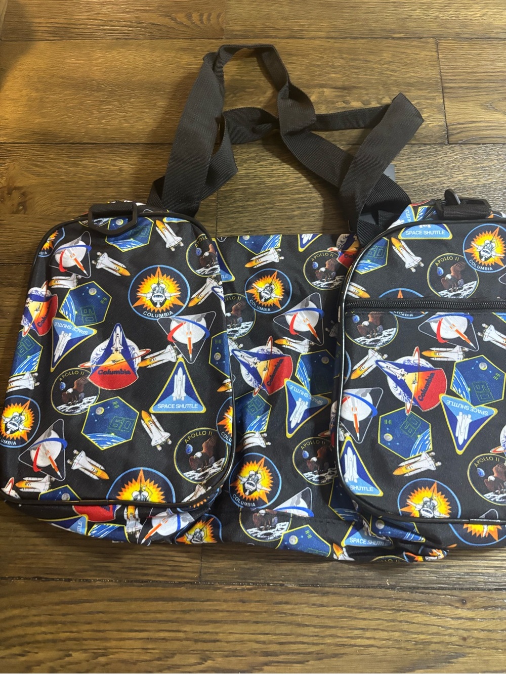 NASA Black Space Shuttle Patch Print Duffle Bag - Dual Compartment